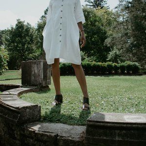 White dress with pockets